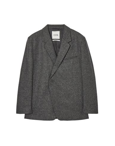 Cos Man Blazer Lead Size 38 Recycled Wool, Polyester, Polyamide, Silk In Grey