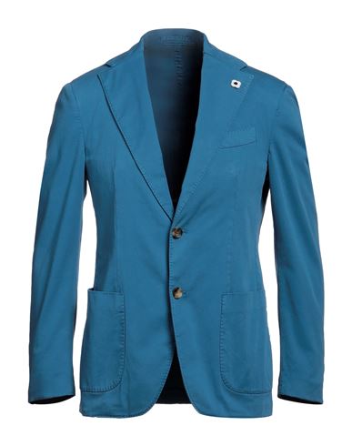 Lardini Man Blazer Blue Size 38 Cotton, Elastane