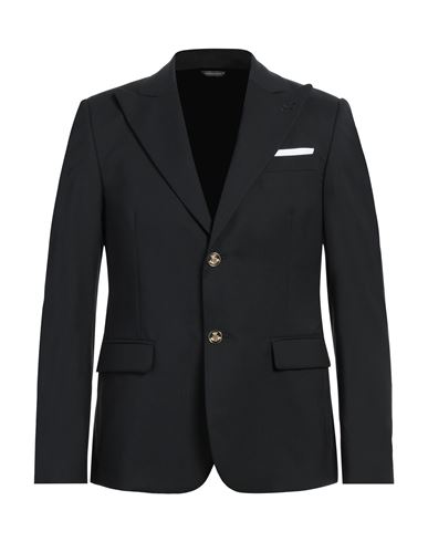 Grey Daniele Alessandrini Man Blazer Black Size 38 Polyester, Viscose, Wool, Elastane