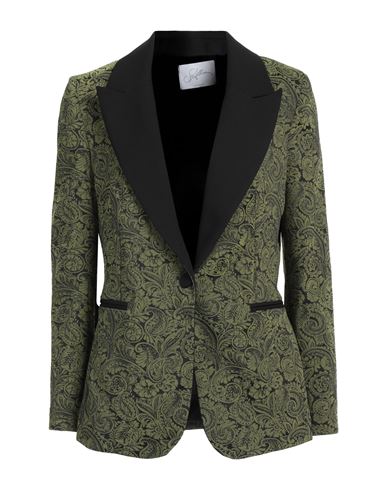 Shop Soallure Woman Blazer Military Green Size 6 Polyester, Elastane