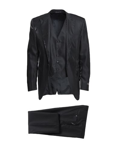 Canali Man Suit Black Size 46 Wool, Polyamide