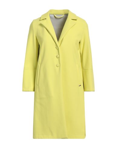 Yuko Woman Overcoat & Trench Coat Acid Green Size Xs Nylon, Elastane