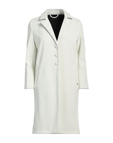 Yuko Woman Overcoat & Trench Coat Off White Size S Nylon, Elastane