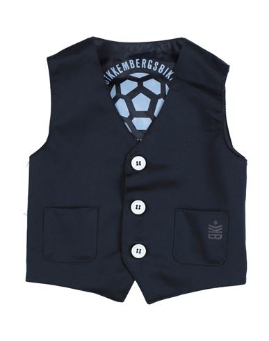 Bikkembergs Newborn Boy Tailored Vest Midnight Blue Size 0 Cotton, Elastane In Blue