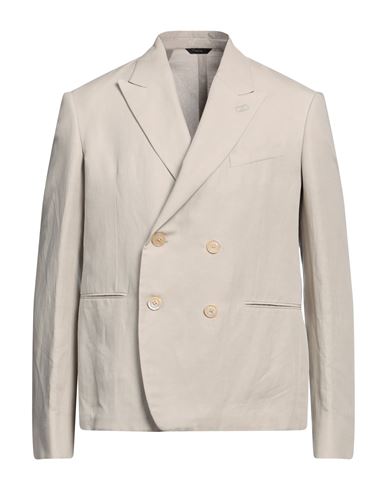 Fendi Man Blazer Grey Size 42 Linen, Lyocell, Cotton