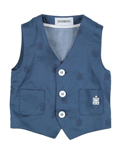 Bikkembergs Newborn Boy Tailored Vest Pastel Blue Size 0 Cotton, Elastane In Blue