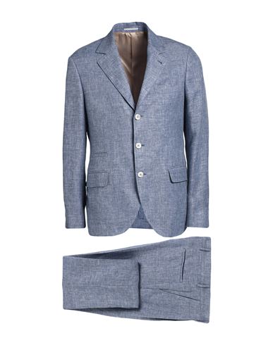 Brunello Cucinelli Man Suit Light Blue Size 38 Linen, Wool, Silk