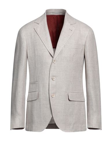 Shop Brunello Cucinelli Man Blazer Dove Grey Size 44 Linen, Wool, Silk