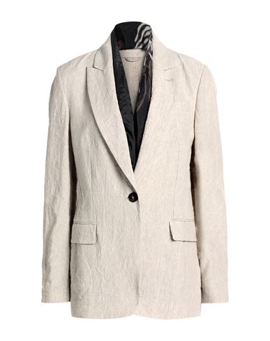 Brunello Cucinelli Woman Blazer Dove Grey Size 6 Linen, Ecobrass, Silk