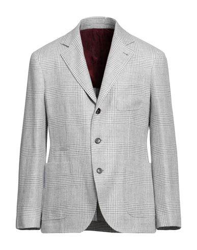 Shop Brunello Cucinelli Man Blazer Light Grey Size 40 Linen, Wool, Silk