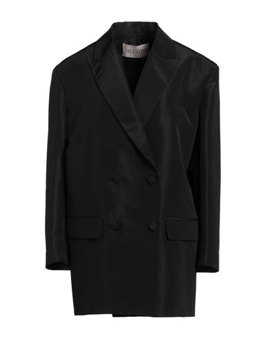 Valentino Garavani Woman Blazer White Size 4 Silk In Black