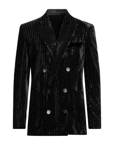 Balmain Man Blazer Black Size 38 Viscose, Silk, Glass