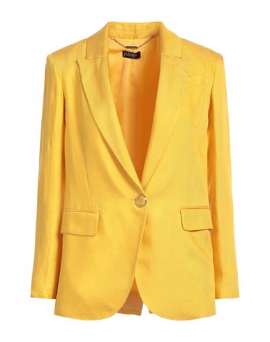 Liu •jo Woman Blazer Ocher Size 2 Viscose, Linen In Yellow