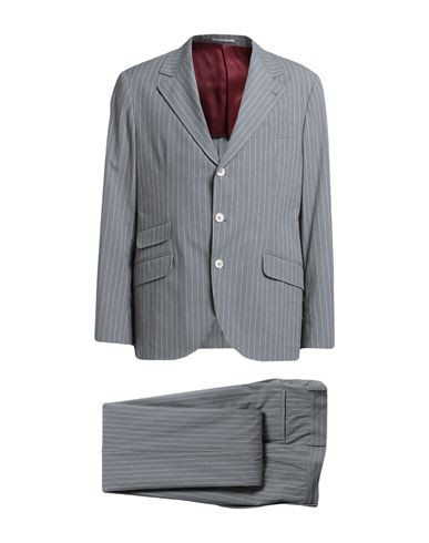 Shop Brunello Cucinelli Man Suit Grey Size 42 Cotton, Elastane