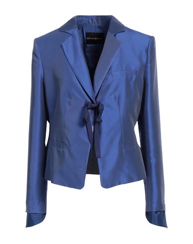 Emporio Armani Woman Blazer Blue Size 10 Polyester, Silk, Viscose