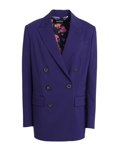 Shop Dsquared2 Woman Blazer Dark Purple Size 2 Polyester, Virgin Wool, Elastane
