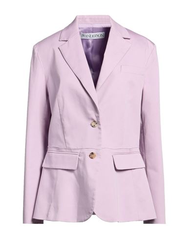 Jw Anderson Woman Blazer Lilac Size 8 Cotton, Elastane In Purple