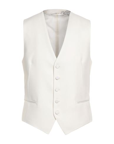 Tagliatore Man Tailored Vest Off White Size 40 Virgin Wool, Silk
