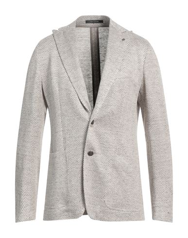 Tagliatore Man Blazer Khaki Size 38 Linen In Gray