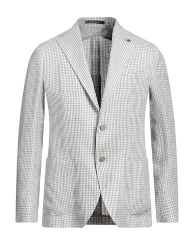 Tagliatore Man Blazer Light Grey Size 38 Linen, Virgin Wool