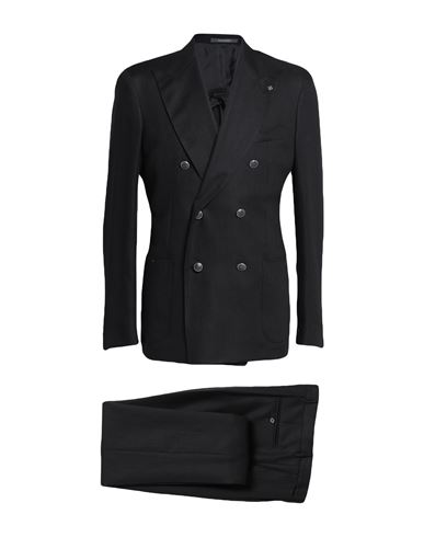 Tagliatore Man Suit Black Size 44 Linen