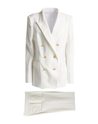 Tagliatore 02-05 Woman Suit White Size 10 Linen