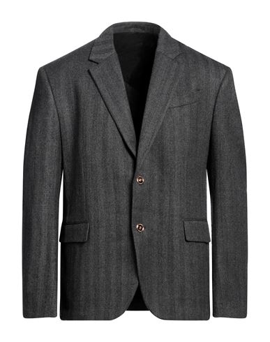 Versace Man Blazer Lead Size 42 Cashmere, Cupro In Grey