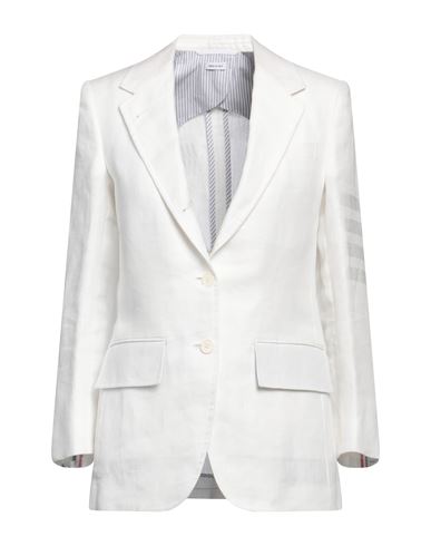 Thom Browne Woman Blazer White Size 6 Linen