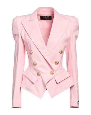 Balmain Woman Blazer Pink Size 6 Cotton