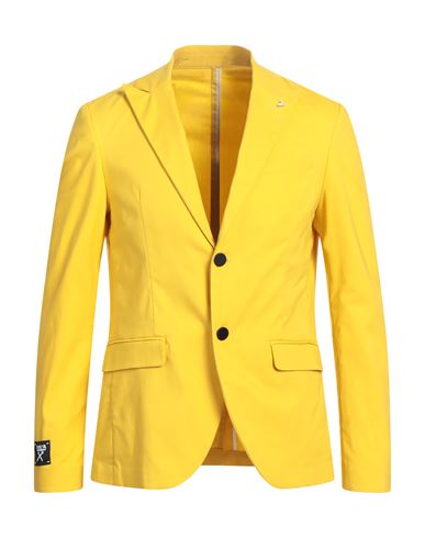 Berna Man Blazer Yellow Size 40 Cotton, Polyamide, Elastane