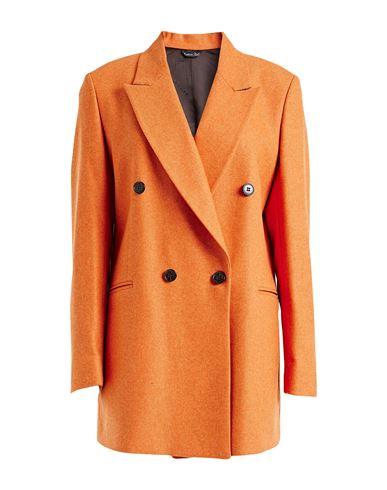 Shop Brian Dales Woman Blazer Orange Size 10 Wool, Polyamide, Elastane