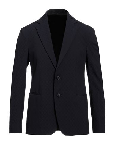 Shop Giorgio Armani Man Blazer Midnight Blue Size 44 Virgin Wool, Polyamide, Elastane
