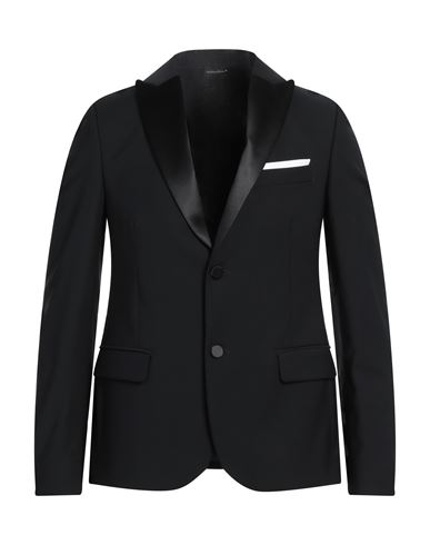 Shop Grey Daniele Alessandrini Man Blazer Black Size 38 Polyester, Viscose, Elastane