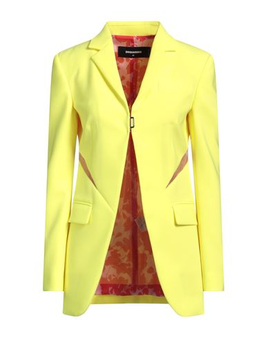 Dsquared2 Woman Blazer Yellow Size 4 Polyester, Polyurethane, Polyamide In Yellow