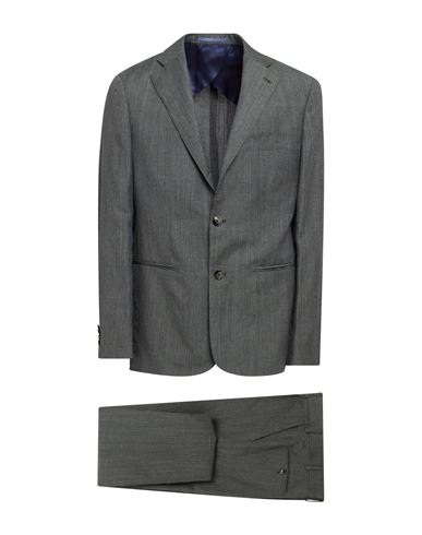 Barba Napoli Man Suit Lead Size 40 Virgin Wool, Linen In Grey