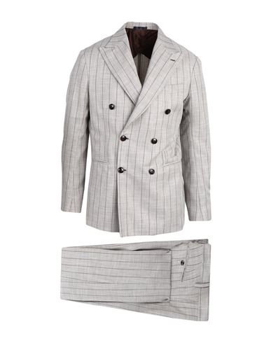 Barba Napoli Man Suit Light Grey Size 42 Cotton, Virgin Wool