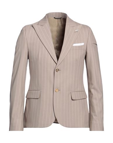 Grey Daniele Alessandrini Man Blazer Light Brown Size 38 Polyester, Viscose, Elastane In Beige