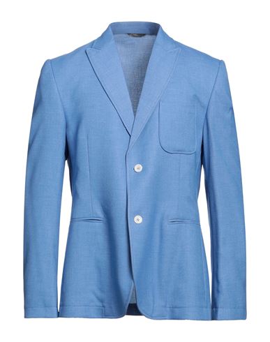 Daniele Alessandrini Homme Man Blazer Azure Size 44 Polyester, Viscose, Elastane In Blue
