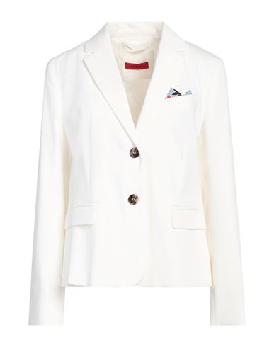 Max & Co . Woman Blazer White Size 12 Cotton, Elastane