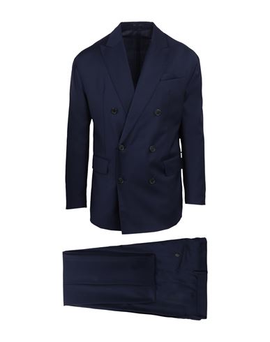 Shop Dsquared2 Man Suit Midnight Blue Size 42 Wool, Elastane
