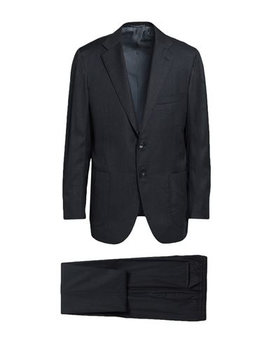 Kiton Man Suit Steel Grey Size 44 Wool