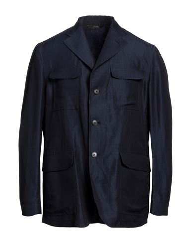 Brioni Man Blazer Midnight blue Wool, Linen, Silk Cover