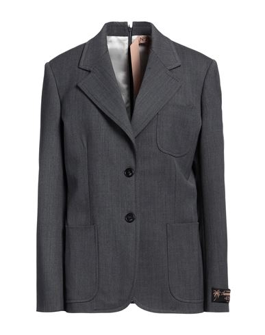 Shop N°21 Woman Blazer Lead Size 2 Polyester, Wool, Elastane In Grey
