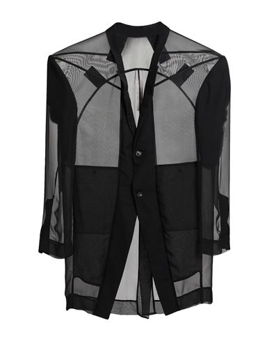 Shop Rick Owens Man Blazer Black Size 38 Silk, Polyamide