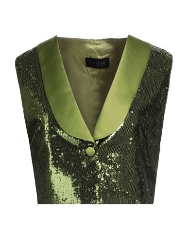 Gaelle Paris Gaëlle Paris Woman Tailored Vest Green Size 6 Polyester