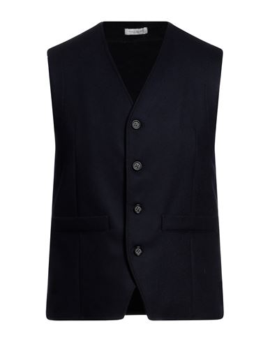 Shop Paolo Pecora Man Tailored Vest Midnight Blue Size 38 Wool, Polyamide, Cashmere, Elastane