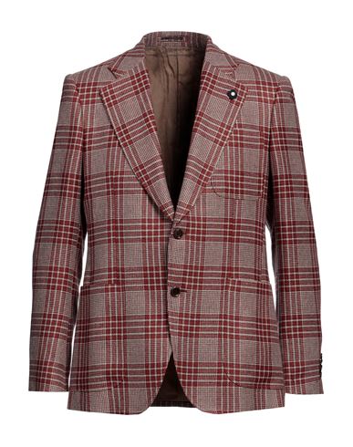 Lardini Man Blazer Brick Red Size 42 Wool, Linen, Silk