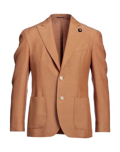 Lardini Man Blazer Camel Size 44 Wool, Tencel In Beige