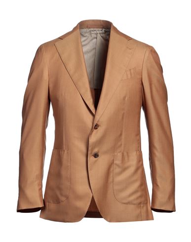 Lardini Man Blazer Camel Size 40 Cashmere, Silk In Beige
