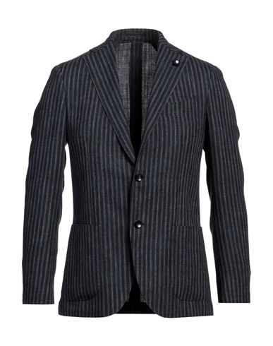 Lardini Man Blazer Navy Blue Size 40 Wool, Cotton, Linen
